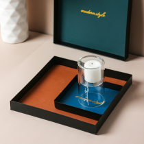 Nordic ins tray Household living room desktop storage plate Light luxury jewelry small tray Entrance leather tray