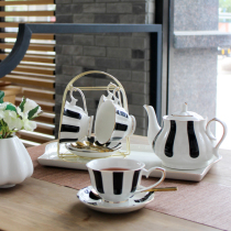 Black stripe English afternoon tea set Model room decoration Phnom Penh Bone China European small luxury Coffee cup set