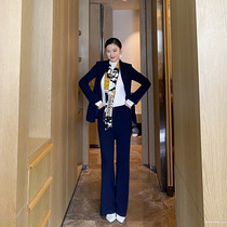 Fashion suit Formal womens suit Overalls two-piece suit Workplace master socialite high-end wide-leg pants suit women