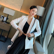 White fashion high-end casual suit female professional womens clothing special pet spring broadcast host business formal woman