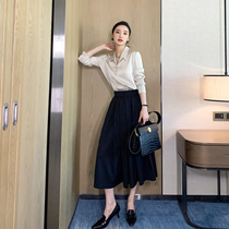 French design sense of womens shirt sense of mercerized quality sense of gentle and casual High-quality doll collar shirt