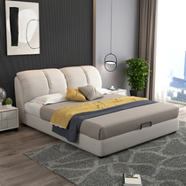 Cloth art bed minimalist modern double bed with detachable washout large bed 1 8 m master bedroom net red bed wedding bed Nordic bunk bed