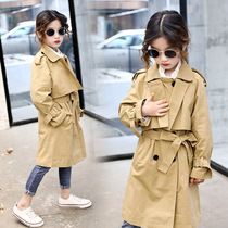 British next kiss girl coat 2020 Autumn New Korean version of foreign-style children double-breasted long windbreaker