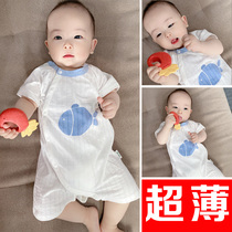 Baby Summer Clothing Short Sleeve One-piece Dress Summer Thin pyjamas ultra cute newborn Climbing Suit Pure Cotton Male And Female Baby Khaclothes