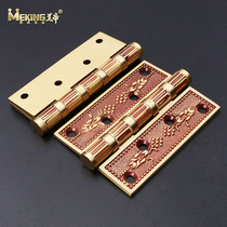 American Emperor pure copper luxury villa 4-inch hinge Antique European carved bearing hinge thickened a pair