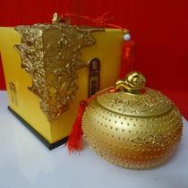 New Tea Can Ceramic Seal Tea Packaging Gift Box Golden Rich Ceramic Can Fittings Photograph
