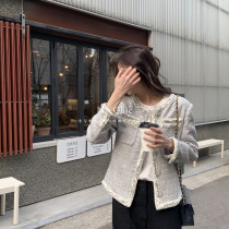 Korean Chic early spring new high-end Japanese fabric I have seen beautiful fragrant grandma jacket