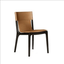 Modern simple and luxurious backing chair saddle leisure chair full wood white wax designer meal chair house