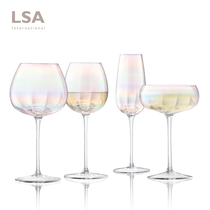 British LSA Pearl Rainbow Red Wine Glass Handmade Creative Crystal Glass High-Footed Champagne Glass Wine Glass