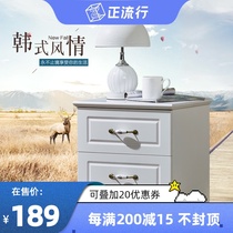 Solid wood bedside table Simple modern multi-function white paint small cabinet assembly simple storage storage cabinet customization
