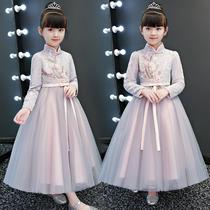 Girls Winter Dress Winter 2022 New Children Princess Dress New Year Clothes Cheongsam Hanbao Dress Autumn Winter