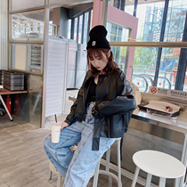 Leather jacket 2021 retro fashion locomotive suit Inn wind PU jacket short jacket big code female dress