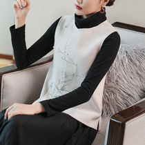 Republic of China Hanfu Tang suit coat art retro Zen Chinese style womens tea female Chinese vest autumn and winter