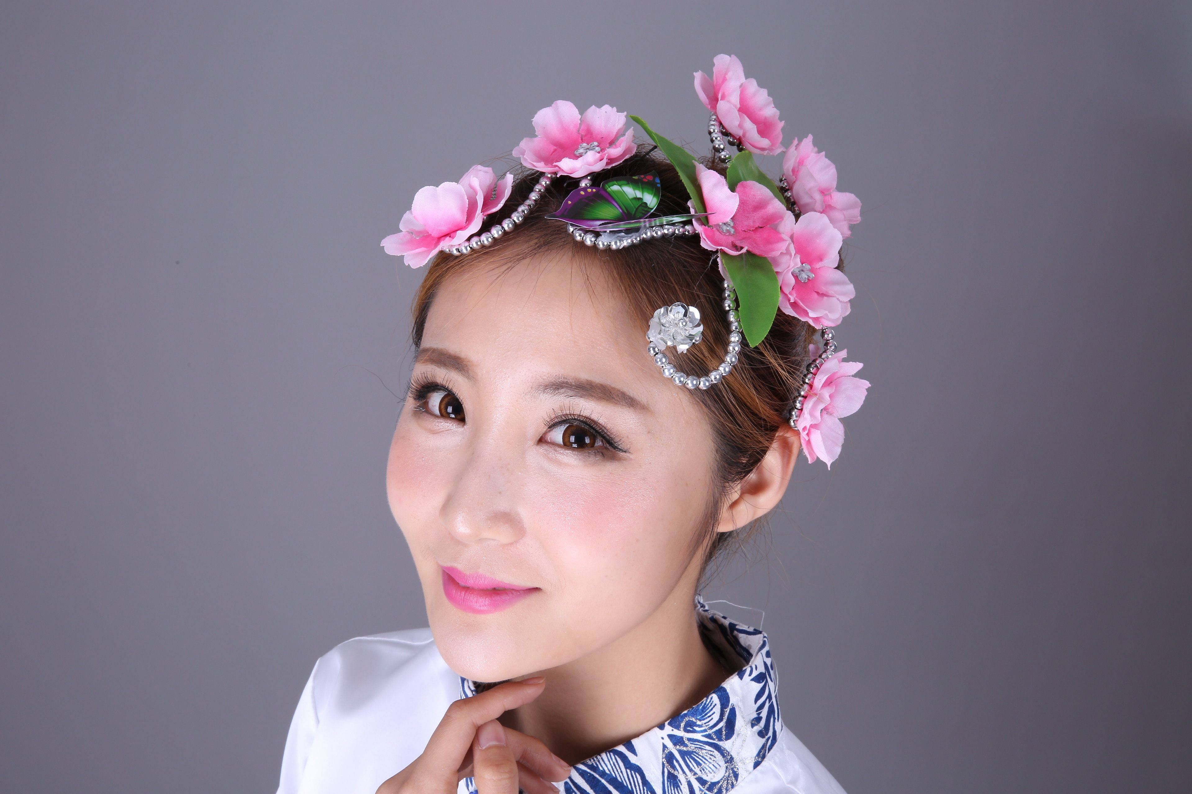 民族舞演出头饰 古典舞蹈头饰现代舞广场舞成人儿童舞台桃花头花