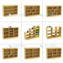 Kindergarten toy cabinet pine childrens storage rack area corner combination cabinet montesus teaching aids schoolbag cabinet