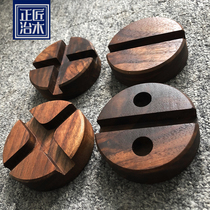 Original solid wood mobile phone stand black walnut solid wood gift lettering personality custom desktop ipad mobile phone base
