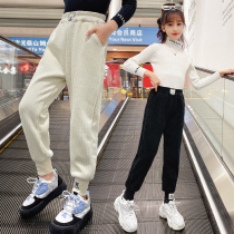 Girls' Corduroy Pants Spring Fall 2022 New Children's Korean Edition Foreign Pants Pybernet Red Leisure Pants