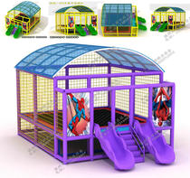 Kindergarten large trampoline Outdoor childrens trampoline jumping bed community square square trampoline rides