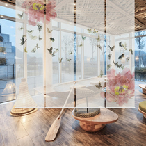 New Chinese rolling curtain partition hanging screen entry door door curtain soft partition curtain rolling curtain