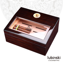 LUBINSKI cigar box cedar wood double-layer visual large capacity moisturizing box portable professional care smoking set