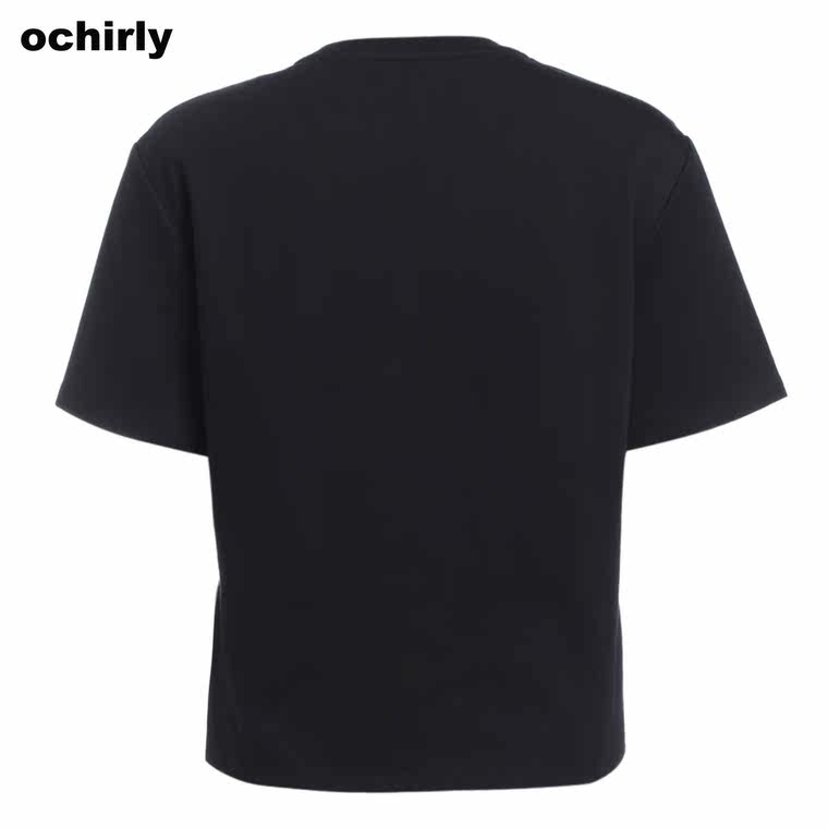 Ochirly欧时力2015新女秋装含棉卡通流苏宽松短袖T恤1153021500