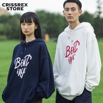 Crissrex Store BENT IDEA Japanese LOGO loose couple hooded sweater top