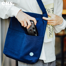 Todaynowind TOTE BAG cotton canvas TOTE BAG rainbow webbing shoulder canvas BAG two-tone