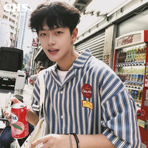 Crissrex Store EAFINETAL American Retro Loose Striped Couple Short Sleeve Shirt Jacket