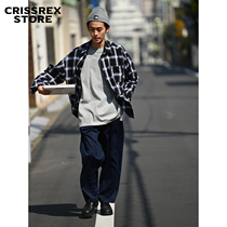 Crisisrex Store LivingTown Day Ensemble Retro Loose Classic Male Black And White Grappy Long Sleeve Shirt