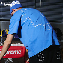 Crissrex Store YADcrew Puzzle Letter Printing Heavy Weight Heavy Base Casual Short Sleeve Tee