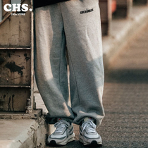 URCHINBEE National Tide LOGO printing sports trousers washed profile loose casual men and women plus velvet pants