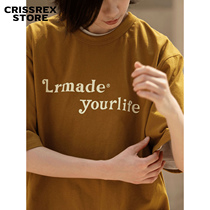 Crisisrex Store LR MADE Topic Printed 230G Heavy Pound Round Collar Short Sleeve T-shirt