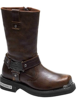 19904 Magic Domain Harley mens middle tube iron brand shield riding boots riding shoes
