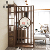 New Chinese screen partition living room solid wood entrance barrier locker hotel home decoration grille seat screen