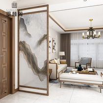Entry entrance screen partition wall living room light luxury new Chinese bedroom shelter home solid wood screen simple modern