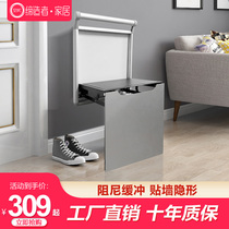 Space creator Invisible folding stool Into the home wall-mounted entrance shoe stool wall-mounted bathroom shoe stool