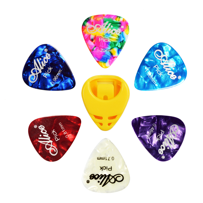 Genuine Alice Colorful Celluloid Folk Alkanine Guitar Pick Electric Guitar Accessories Finger-Play Pick Shield Box Pack Genuine Alice Colorful Celluloid Folk Alkanine Guitar Pick Electric Guitar Accessories Finger-Play Pick Shield Box Pack