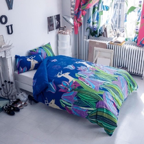 Foreign trade original single export to Japan Qiandaihui designer series cotton flannel pillowcase duvet cover sheet four-piece set