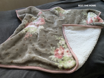 Foreign trade original single export Japan flannel with lamb fleece blanket Leisure blanket Travel blanket blanket 2 colors