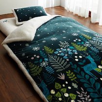 Foreign trade original single export to Japan printed fleece lambskin pillowcase duvet cover bed sheet four-piece set