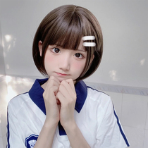 Wig short hair female summer natural full Head air bangs age reduction bobo head sweet cute simulation wig set