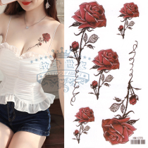 Rose Flower Tattoo Patch Waterproof Female Persistence Sensation Creative Ins Wind Non permanent disposable Painted Tattoo Sticker