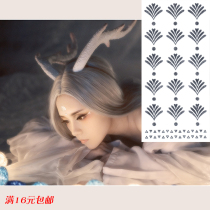 Hot silver tattooed stickers waterproof female persistent sexy brow with plate workshop Spirit should pass on the forehead