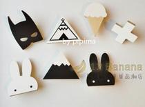 Fart mom ins Nordic wooden clothes hook wall hanging rabbit little bear flamingo hanging clothes hook childrens room decoration