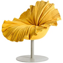 Nordic Designer Bouyi Sofa Chair Public Creative GRP Petal Chair Light Lavish Indoor Profiled Swivel Single Chair