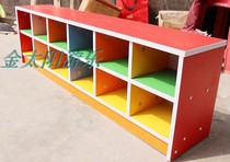 New kindergarten childrens shoe cabinet fireproof board shoe rack wooden cabinet multi-layer 12-grid color storage cabinet