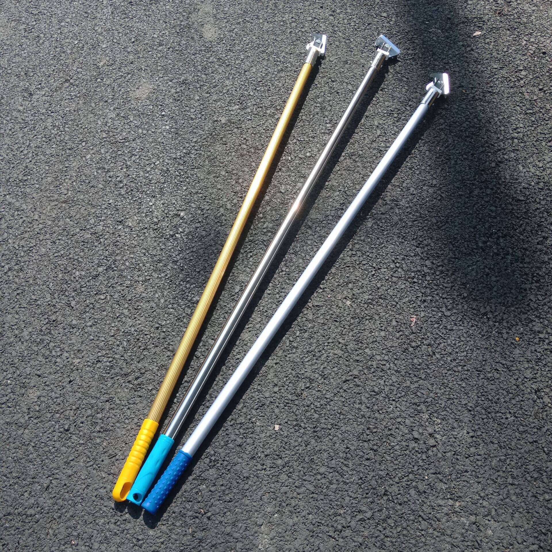 尘推杆铝合金杆不锈钢杆加厚钛金杆排拖杆拖把杆带夹头子金/银色