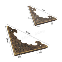 Imitation antique lace wrapping corner wood box Tin right angle anti-crashworthy wooden box decorated with corner retro packaging box metal accessories