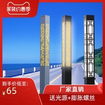 Customized outdoor garden lights 3 m square lights landscape lights modern simple column lights square lawn lights straw lights FD01
