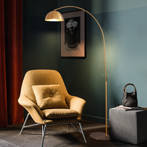 Nordic full copper fishing light floor lamp living room sofa American Jane approx. pure copper light lavish bedroom upright floor table lamp